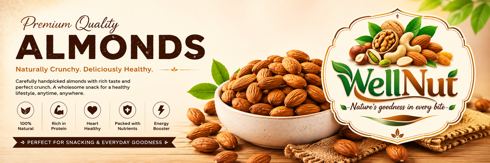Almonds banner with logo 2